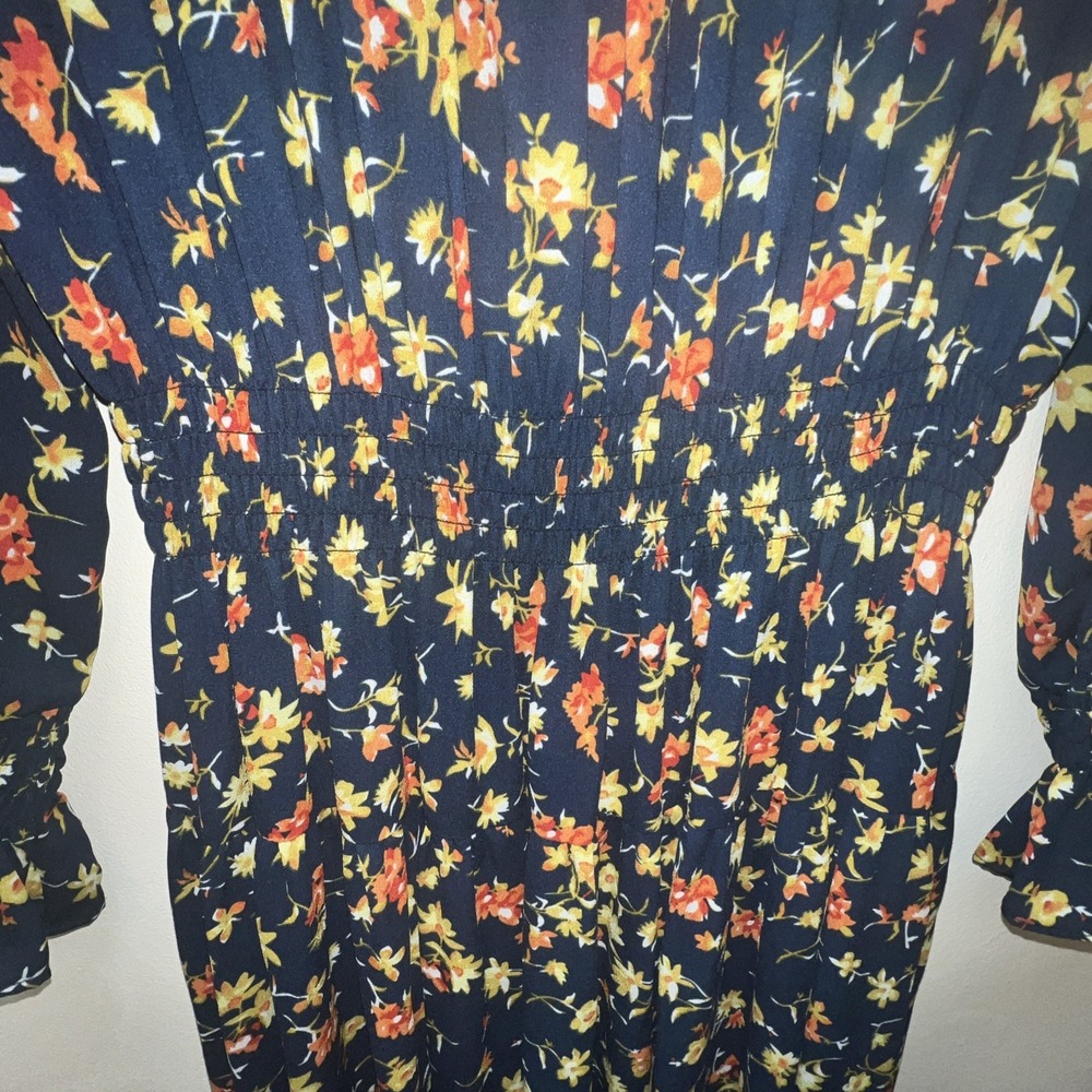 Victor Alfaro‎ Collective Watercolor Floral Midi Dress Size M EUC - MSRP $385 - Picture 4 of 8